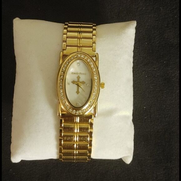 LADIES GOLD PLATED EMILIO PONTI BIBLE BOX WATCH - Picture 2 of 6